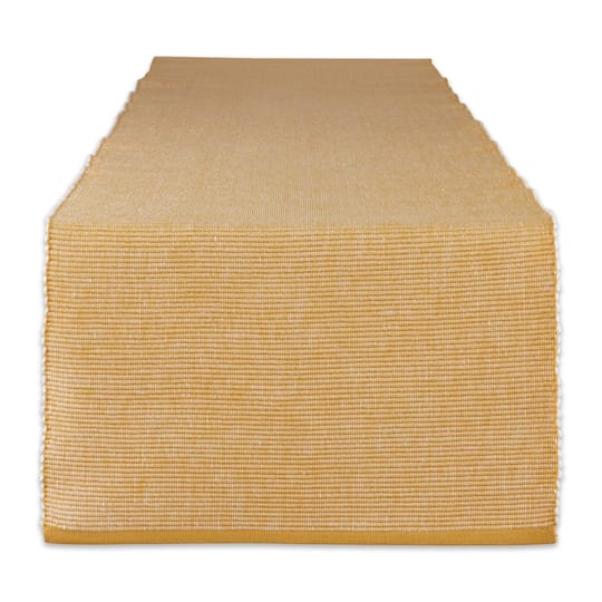 DII® 72" Honey Gold & White 2-Tone Ribbed Table Runner